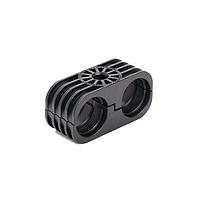 HellermannTyton 151-03253 Cable Mounting & Accessories HDCM2 Clamp Bundle Separator, Two Hole, PA66HIRGF15, Black,