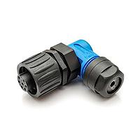 Amphenol Tuchel C016 10F006 000 10 Connectors 6+PE FEM R/A BLUE CRIMP