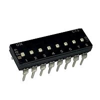 CTS Electronic Components 209-8LPSFD DIP Switches THROUGH HOLE, GOLD DIP SWITCH, 8-POLE, LOW PROFILE ACTUATOR, BOTTOM SEAL, OFF, STRAIGHT TERMINAL FORM, TUBE PACK
