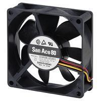 Sanyo Denki 9S0812F402 Axial DC Axial Fan, 80x80x25mm, 12VDC, Silent Series