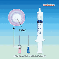 DaiHan DM.Syr3073 Syringe, Filter Needle, Luer Tip, 5/0.2ml, 18G, PP의료용 필터주사기