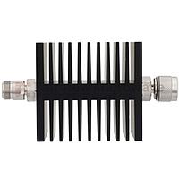 Fairview SA75DMDF50W-03  3 dB Fixed Attenuator 7/16 Male To 7/16 Female Directional Up To 7.5 GHz Rated To 50 Watts With Black Aluminum Heatsink Body