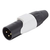 Amphenol Audio AX3MB9M-AU Cable Connectors 3P PIN M PLUG BLKGLD W WHT MRK SLV