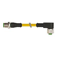 Murrelektronik 7700-40121-U040200 Sensor Cables / Actuator Cables M12 male 0 / M12 female 90, TPE 4x22AWG ye UL/CSA, ITC/PLTC 2m