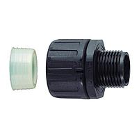 HellermannTyton 166-90121 Cable Protection HelaGuard Non-Metallic IP68 Fitting, Straight, 1.0" NPT Thread, 1.00" Dia, PA66, Black, 10/pkg