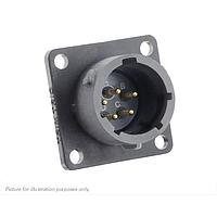 Eaton Souriau-Sunbank UTSX014D5PX Receptacles Square flange receptacle, without backshell, with 5 male PCB contacts, IP68/69K in unmated conditions, keying X
