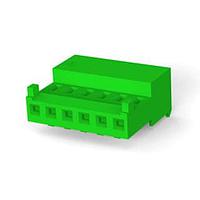 AMP Connectors - TE Connectivity 3-643816-6 Receptacle Housing 6P 28AWG TIN CLSD WITH TAB W/GRN STRPE