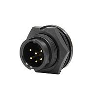 Switchcraft W7281-6PG-3ES Standard Circular Connector Mini-Con-X Panel, 6-pin #20, Male, PC Tail (0.187 in), Bulk