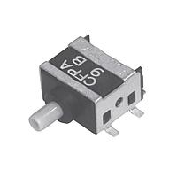 Nidec Components CFPA-1FB4-A2T Standard Switches SPDT, ON-(ON), pushbutton, right angle gull wing SMD terminals, 0.4VA @ 28V DC, T&R packaging, washable