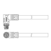Amphenol LTW M12L-05BMMM-SR8H02 Sensor Cables / Actuator Cables L Code Cable 5P M Conn M PIN RA 2m
