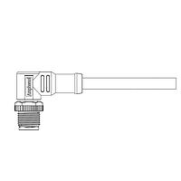 Amphenol LTW MSAP-06BMMM-SR8A01 Sensor Cables / Actuator Cables M12 Circular Metric Connector, A Code, Plastic, 2A, 06 pins, Male Connector, Male Contact, Right Angle, Screw Thread, Overmolded, Length 1000mm, IP68 / IP69K