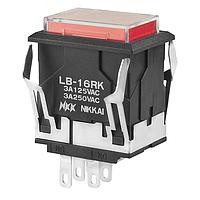 NKK Switches LB16RKW01-5C-JC Pushbutton Switches SPDT ON-ON REC RED