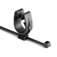 HellermannTyton 156-01819 Standard Cable Ties MOC Clip, 19 mm, Unassembled to T50R Tie, PA66HIRHSUV, Black,