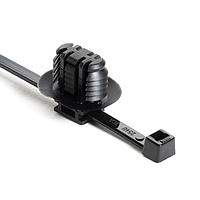 HellermannTyton 156-01641 Cable Tie Mounts 2-Piece Cable Tie/Fir Tree Mount, 8.0" Long, 917 mm Mounting Hole, 50lb, PA66HIRHSUV, Black, 3000/ctn