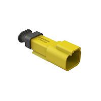 Amphenol SINE Systems AT04-2P-SR02YEL Receptacle 2 Position, Receptacle, Pin, SR02 Strain Relief (Reduced Diameter Seal), Yellow Body