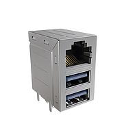 Amphenol Commercial Products RJE361882205 Connectors Stacked RJ Over Two USB Type A 3.0