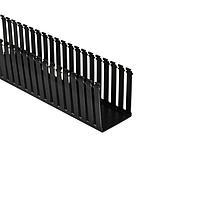 HellermannTyton 181-45002 Slotted Wall Wiring Duct Slotted Wall Wiring Duct, 4" x 5", Non-Adhesive, PVC, Black, 60ft/Carton