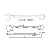 TOPTUL ACEB5656 Standard Combination Wrench Offset - SAE (1-3/4")
