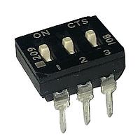 CTS Electronic Components 209-3MSD DIP Switches THROUGH HOLE, GOLD DIP SWITCH, 3-POLE, MEDIUM ACTUATOR, BOTTOM SEAL, STRAIGHT TERMINAL FORM, TUBE PACK