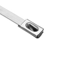 HellermannTyton MBT14S Locking Stainless Steel Tie, 14.3" Long, 202lb Tensile Strength, SS316, Metal, 100/pkg