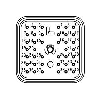 DEUTSCH - TE Connectivity AEC14-40PAB Receptacle REC, 40P, BLK, N, AB