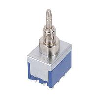 Nidec Components 8N3021-Z Sealed 3PDT, ON-(ON), pushbutton, 1/4"-40 threaded bushing, solder lug terminals, 6A @ 125V AC
