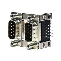 Amphenol CONEC 241A22380X Dual Port D-Sub Connectors C-FLTR DSUB DUALPORT ANG 19.05mm SPACING