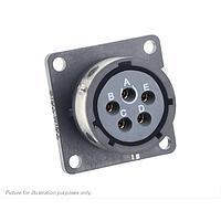 Eaton Souriau-Sunbank UTGX014D5SZ Receptacles Square flange receptacle, without backshell, with 5 female PCB contacts, IP68/69K in unmated conditions, keying Z