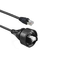Bulgin PX0897/2M00 Cat 6 Flex Conn IP68 RJ45 to Shld RJ45 2M Cbl