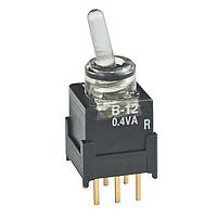 NKK Switches B12JJPC Toggle Switches SPDT ON-ON 0.4VA RED STRAIGHT PC