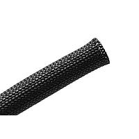 HellermannTyton 170-03051 Cable Protection Braided Sleeving, Resin Coated Fiberglass, 0.5" Dia, GF, Black, 200 ft/bulk reel