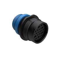Amphenol SINE Systems AHDP04-24-19SR-STA Connectors 19 Position Receptacle, Socket, Shell Size 24, Reduced Diameter Seal (Blue), Small Thread Adapter