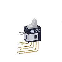 NKK Switches GW22LHV Paddle Switches DPDT ON-ON GRY VERT PADDLE ACTUATOR