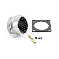 Amphenol SINE Systems RT002448SNH-K Connector Kits Receptacle Kit, Square Flange, 48 Position, Female, Shell Size 24, with Machined Gold Contacts, Size 16 (18-16AWG), Gasket