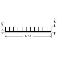 Wakefield Thermal 2903 Extrusions Extrusion, 6 Foot Bar, Perimeter 23.87 Inch, Rev. O