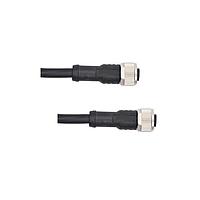 Amphenol LTW MSAP12FL-SAPFL-SB003 Sensor Cables / Actuator Cables M12 Circular Metric Connector, A Code, Plastic, 1.5A, 12 pins, Female Connector, Female Contact, Straight-to-Straight, Screw Thread, Overmolded Double Ended, Length 3000mm, IP68 / IP69K