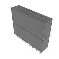 Samtec ESW-108-58-S-D Stackthrough .100" Elevated Socket Strip
