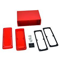 Bud Industries EXN-23364-RDP PCB Enclosure Extruded Aluminum Enclosure Red with Plastic Cover (2.4 X 7 X 5.1 In)