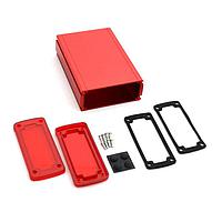 Bud Industries EXN-23358-RDP PCB Enclosure Extruded Aluminum Enclosure Red with Plastic Cover (2 X 4.5 X 6.7 In)