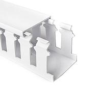 HellermannTyton 181-32009 Slotted Wall Wiring Duct Slotted Wall Wiring Duct, 3" x 2", Non-Adhesive, PVC, White, 120ft/Carton
