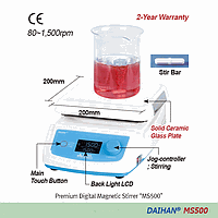 DaiHan DH.WMS00500 Digital Magnetic Stirrers, “MS500”, 80~1,500 rpm, 230V