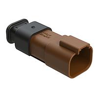 Amphenol SINE Systems AT04-4P-SR01BRN Receptacle 4 Position, Receptacle, Pin, SR01 Strain Relief (Standard Seal), Brown Body
