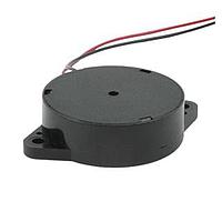 Same Sky (formerly CUI Devices) CPE-6080 Piezoelectric buzzer, 60.8 mm round, 14 mm deep, P, 50 V, panel mount w/ wires, no driving circuit
