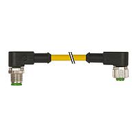 Murrelektronik 7700-40261-U040200 Sensor Cables / Actuator Cables M12 male 90 / M12 female 90, TPE 4x22AWG ye UL/CSA, ITC/PLTC 2m