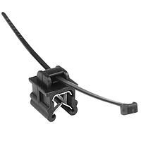 HellermannTyton 156-00947 Serrated, Inside 2-Piece Cable Tie with Edge Clip, 6.0" Long, EC19, 3 - 6 mm Panel, 30lb, PA66HS, Black, 500/pkg