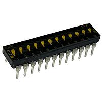 CTS Electronic Components 210-12MSTD DIP Switches THROUGH HOLE, GOLD FLASH DIP SWITCH, 12-POLE, MEDIUM ACTUATOR, BOTTOM SEAL, TAPE SEAL, STRAIGHT TERMINAL FORM, TUBE PACK