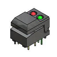 E-Switch 5501M112 Standard Switches SM BLK CAP RD/GN LED