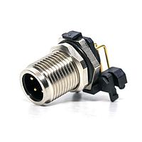 Amphenol CONEC 43-01204 Right Angle M12X1 ML 4P BCK MNT RA TYPE DIP SLDR