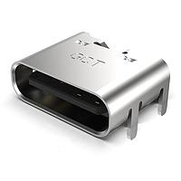 GCT (Global Connector Technology) USB4125-GF-A Charging USB C Rec, GF, RA, 6p, SMT, TH stakes, H = 3.16mm, T+R