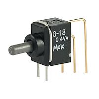 NKK Switches G18AV Toggle Switches (ON)OFF(ON) .150 BAT VERTICAL PC .4VA